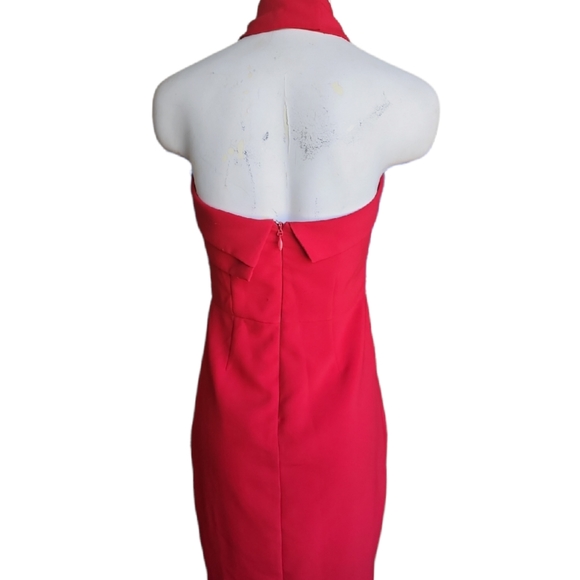 ADELYN RAE Halter Asymmetrical Sheath Dress In Red Size XS - Picture 7 of 11